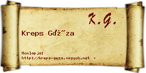 Kreps Géza névjegykártya