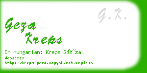 geza kreps business card